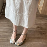 Advbridge Brand Designer Tabi ninja high heels shoes woman ankle strap silver crack leather pumps split toe D'orsay mary janes shoes woman