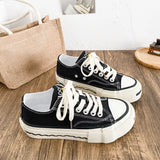 ADVBRIDGE  -  Unisex High-Top Vulcanized Canvas Sneakers Solid Green/Black Lace-Up All-Season Student Casual Shoes Low Top Skate Shoes