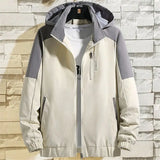 Advbridge Men's Autumn Trend New Color Matching Slim Fit Hooded Long Sleeved Jacket Jacket Spring Casual and Comfortable Versatile Top