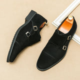 Advbridge New Classic Dress Wedding Shoes Men's Frosted Suede Derby Leather Shoes Black Casual Man Footwear Gentleman Business Male shoes