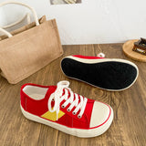 ADVBRIDGE  -  New Women Colorblock Vulcanized Canvas Sneakers Flat Sole Lace-Up Soft Comfort Latex Cushion Summer Student Casual Shoes