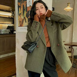 Advbridge Woolen Blazer Women Autumn Winter Oversized Design Thick Quilted Coats Korean Fashion Elegant Aesthetic Jacket Women