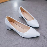 Advbridge 2024 Spring/Summer Autumn Single Shoes Korean Edition Pointed Thick Heels Women's Lacquer Leather High Heels Summer Casual Shoes
