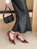 ADVBRIDGE  -  Pointed Heel Sandals Comfort Shoes for Women Suit Female Beige Girls Fashion Black High Leather Low Stiletto Scandals Rubber Fab