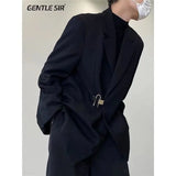 Advbridge Men Korean Fashion Luxury Design Business Casual Suit Jacket Spring Autumn Black White Notched Collar Long Sleeve Loose Blazers