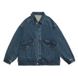 ADVBRIDGE  -  Autumn Men's Denim Jacket Vintage Large Pocket Elastic Cuffs Baggy Coat Oversized Japanese Casual Streetwear 4XL 5XL