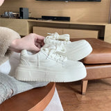 Advbridge 2024 new leather small white shoes female small fragrance wind thick sole increase net surface spring and summer shoes bread sho
