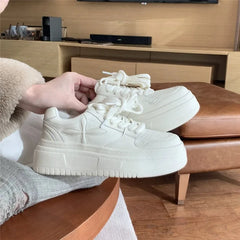 Advbridge 2024 new leather small white shoes female small fragrance wind thick sole increase net surface spring and summer shoes bread sho