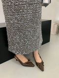 ADVBRIDGE  -  New Designer Sandals for Women Summer Slingback High Heels Dress Shoes Cross-tied Shallow Fashion Low Heel Mules Pumps Women