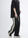 Advbridge Casual Pants Men Chic Loose Handsome Vobe Autumn High Street Ins American Style Harajuku Patchwork Full Length Vintage College