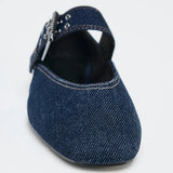 ADVBRIDGE  -  Spring New Blue Retro Denim Flat Shoes round Toe Slip-On Women's Ballet Style Casual Footwear Comfortable Flats for Ladies