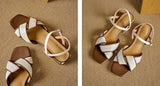 ADVBRIDGE  -  Buckles Square Toe Women's Sandals Comfort Summer Shoe Sale Original Luxury Designer Korea Casual Daily 2025 Vip On Ladies Shoes