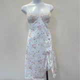 ADVBRIDGE  -  Vinatge Floral Printed Nightdress Women Sleepwear Suspender Pajamas Sexy Lingerie with Chest Pads Loungewear Sleep Dress