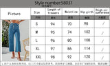 Advbridge Summer Jeans Summer Denim Trousers New Versatile High Waist Wide Leg Jeans Trousers for Women Pockets Washed Denim Pants