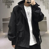 Advbridge Hip Hop Harajuku Women and Men Jacket Streetwear Safari Style Oversized Hooded Autumn Spring Coat Gothic Clothes Techwear
