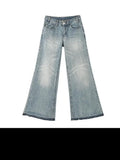 Advbridge Streetwear Jeans Women Wide Leg Pants Denim Trousers Korean Fashion Hip Hop Vintage Designer Y2k Blue Washed Jeans Chic