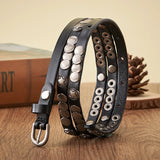 Advbridge 1CM Luxury Female Skirt Dress Rivet Belt Real Genuine Leather Punk Decoration Thin Strap Women Belt Ladies Cummerbunds Girl Belt