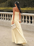 ADVBRIDGE  -  Sexy Strapless Long Sleeve Sexy Bodycon Maxi Prom Dress 2025 Fall Winter Elegant Women Outfit Evening Party Festival Long Dress