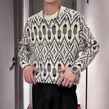 Advbridge Fashion Graphic Jacquard Knitted Pullover Men Clothing Casual Long Sleeve Slim Sweater Knitting For Man O-Neck Jumper New