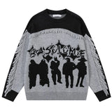 Advbridge Autumn Knitted Sweater Men Women Winter Harajuku Vintage Funny People Print Pullovers Vintage Causal Loose Sweaters Streetwear