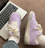 ADVBRIDGE  -  Fresh Women Sneakers Soft Purple Female Students Board Shoes Lace Up Tennis Sport Shoes Lt.Green Latex Insole Quality