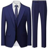 Advbridge Autumn New Men's Slim British Wedding Solid Color Dress Blazer / Male Three Piece Suit Coat Vest  Pants Trousers Waistcoat