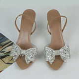 ADVBRIDGE  -  Summer Women Sandals Diamond Bow Decoration Transparent Open Toe Evening Party Wedding Ladies High Heels Woman Shoes