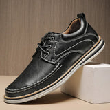 ADVBRIDGE  -  Men's Business Leather Shoes Breathable Non Slip Outdoor Men's Casual Leather Shoes Driving Shoes