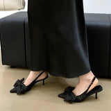 ADVBRIDGE  -  Striped Bow Design High Heels Women Sexy Pointed Toe Slingbacks Heeled Sandals Summer Comfort Elegant Women Pumps Office Shoes