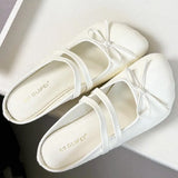 ADVBRIDGE  -  Sweet Bow Round Toe Women Sandals Narrow Band Non-slip Flat Sandals Summer Fashion Comfortable Patent Leather Mary Jane Shoes