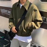 ADVBRIDGE  -  Autumn Short Jacket Men Slim Fit Fashion Green Casual Jackets Mens Japanese Streetwear Hip-hop Loose Bomber Jacket Men Outwear