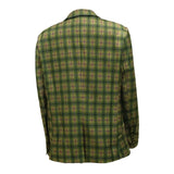 Advbridge Men's Allover Stripe Plaid Print Long Sleeve Classic Lapel Two Button Suit Jacket Wedding Banquet Business Occasion Old Style