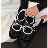 ADVBRIDGE  -  Lacing Velcro ballet Mary Jane shoes female 2025 spring and summer new black shallow mouth flat bottom sports single shoes