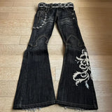 Advbridge New High Waist Harajuku Loose Embroidered Women Jeans with Rock Punk Style Y2K Micro La Retro Wide Leg Pants