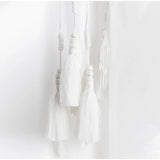 ADVBRIDGE  -  Tassel Fringes Lace Up Women's Long Dresses Elegant V-neck Puff Sleeve Cascading Ruffle Female Robes Female 2025 Beach Vestidos