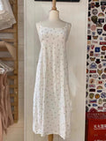 ADVBRIDGE  -  Floral Print White Midi Dress Women Summer Casual Chic Strapless A-line Long Dresses Vintage Sweet Cute Slim Y2k Vestidos