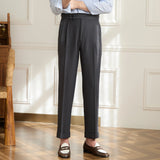 ADVBRIDGE  -  Business Commuting Non-ironing Breathable Double Pleat Striped Trousers Men's Fashionable Business Thin Draped Casual Pants
