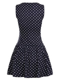 ADVBRIDGE  -  Polka Dot Print Lace-up Cut Out Dress Women Skinny A-line Elegant Sleeveless Bodycons Fashion Summer Party Mini Sundess