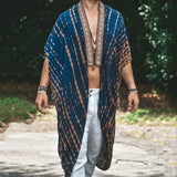 Advbridge Men's Long Cardigan Hollowed Out Beach Holiday Long Cardigan Spring/Summer Thin Men's Sun Protection Shirt Fringe Long Cardigan