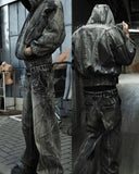 Advbridge New Fashion Y2k Washed Hip Hop Oversized Jeans Men's Casual Punk Rock Loose Straight Distressed Wide Leg Pants Street Wear