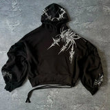 Advbridge Dark Gothic geometric pattern printed oversized pullover hoodies women Y2K street hip-hop rock trend couple versatile sweatshirt