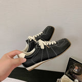 ADVBRIDGE  -  Fashion Casual Sneakers White 2025 Summer Flat Square Toe Sneakers Women's Shoes