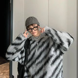 Advbridge Pullovers Knit Sweater Male Round Collar Striped Men's Clothing Crewneck Y2k Streetwear Japanese Harajuku Fashion X Casual Ugly