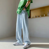 ADVBRIDGE  -  Green Baggy Jeans Men Fashion Casual Wide Leg Jeans Men Streetwear Loose Hip Hop Straight Denim Pants Mens Jean Trousers M-2XL