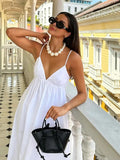 Advbridge White Women Sundress Backless Sexy Casual Beach Vestidos Maxi Long A-line Fashion Holiday New Dress