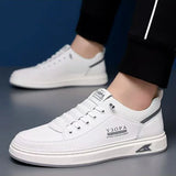 ADVBRIDGE  -  Leather Casual Shoes for Men Breathable White Sneakers Fashion Driving Walking Tennis Shoes for Male Italian Office Flats Shoes