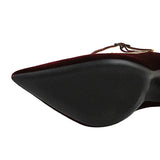 Advbridge Women 10cm High Heels Pointed Toe Pumps Fashion Lady Stiletto High Heels Burgundy Wedding Bridal Velvet Mary Janes Party Shoes