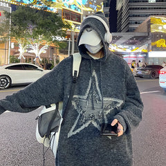 Advbridge -  Harajuku Sweaters Men Winter Casual Regular Fit Hooded Sweaters Men Pullovers Knitted Five-pointed Star Men Fashion 2023 B141