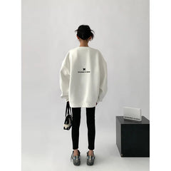 Advbridge Harajuku Fashion Casual Letter Printing Compound Round Neck Y2k Hoodie Women Korean Version Simple Style Gothic Loose Trend Tops