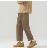 ADVBRIDGE  -  Summer Suit Pants Men Fashion Society Mens Black Dress Pants Korean Loose Straight Casual Pants Mens Office Formal Trousers